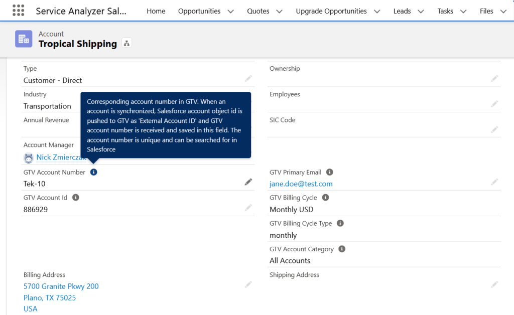 Nextian Gotransverse Connector - additional account fields