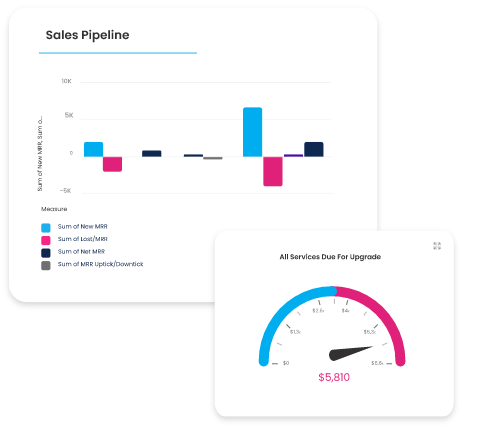New, cross sales and up-sales reporting