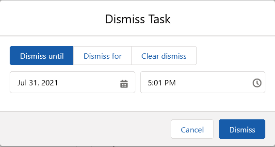 Dismissing work order tasks