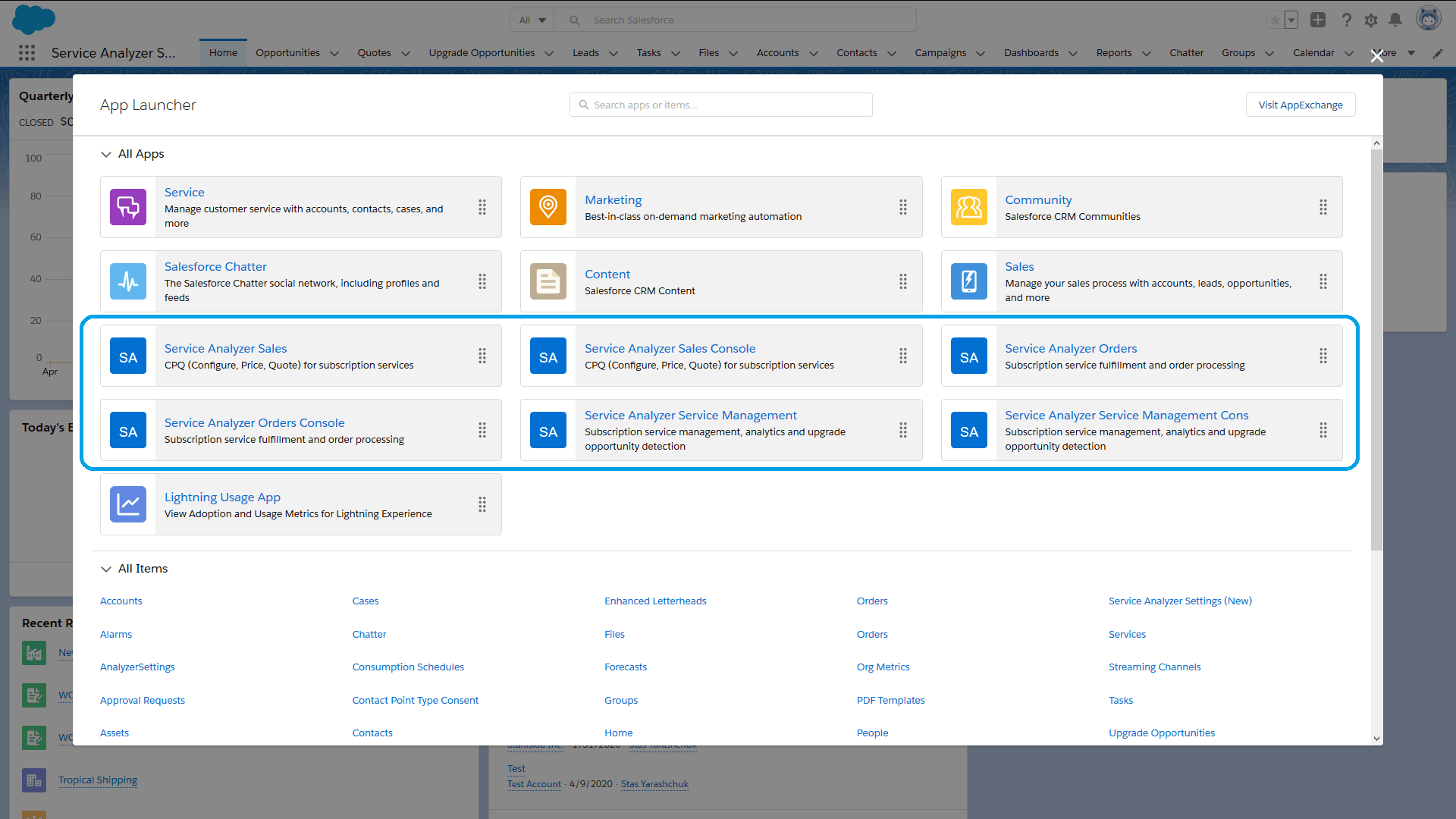 Nextian apps in the Salesforce app launcher