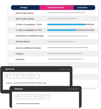 Customer Portal order progress tracking